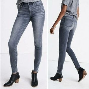 Madewell Gray Black Denim Jeans 9 High Riser Skinny Skinny Jeans In Shaw Wash